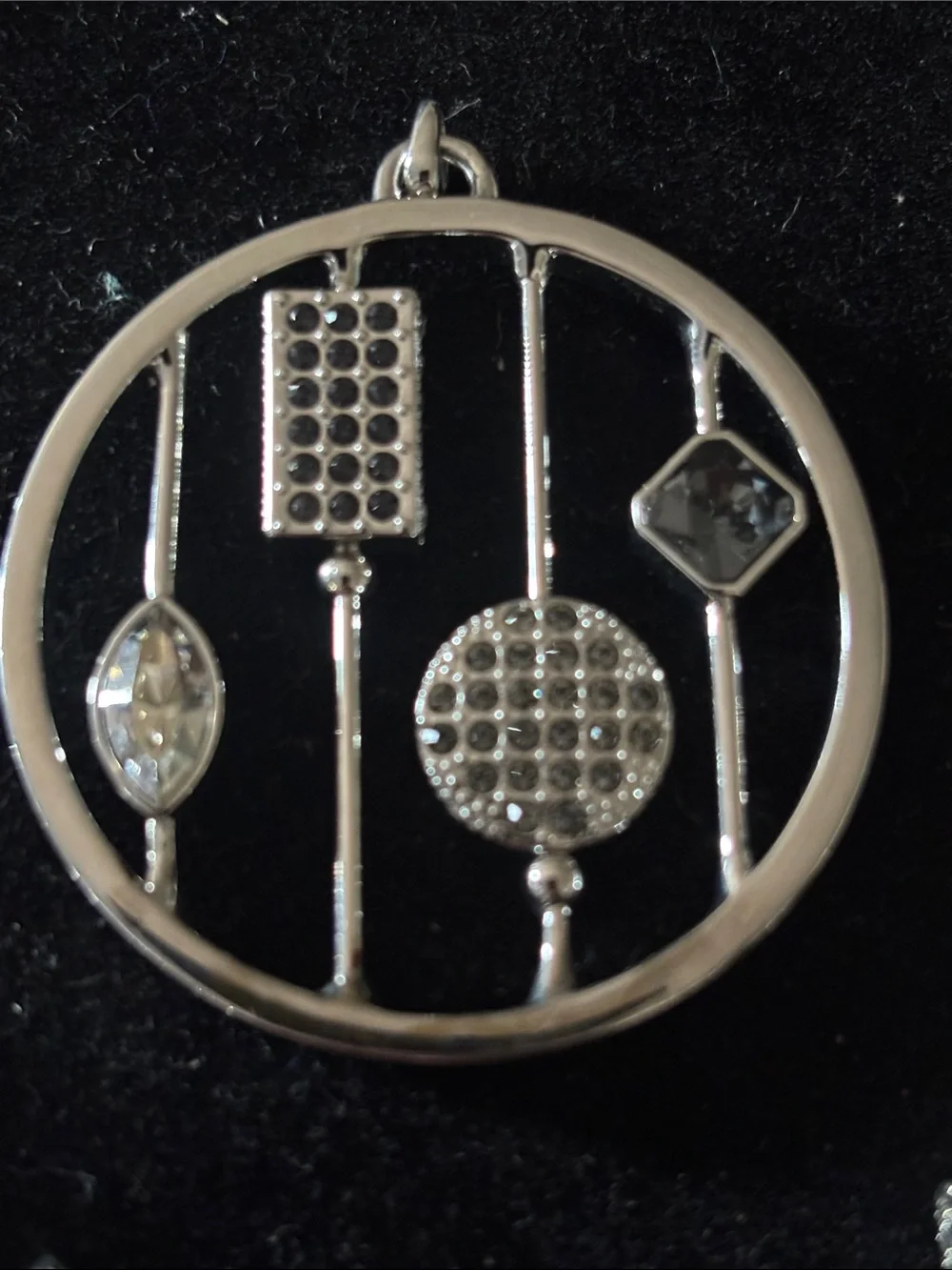 Silver Cross and Rhinestone Pendants